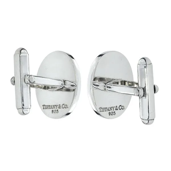 Tiffany&CO★Engine-turned Oval Cuff Links in Silver Tiffany & Co. Sterling Engine Turned Oval Cufflinks | Purple